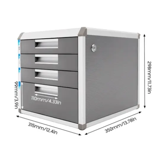 YIYIBYUS File Storage Cabinet with 4 Lockable Drawerswith Document Storage Box image {3}
