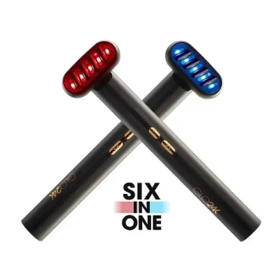 GLO24K 6-in-1 Beauty Therapy Wand for Face Eyes and Neck image {4}