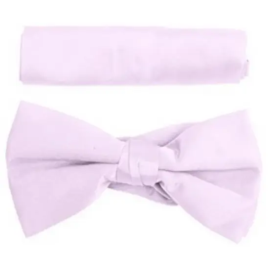 New Men's Solid Pre Tied Bow Tie and Hanky Set image {11}