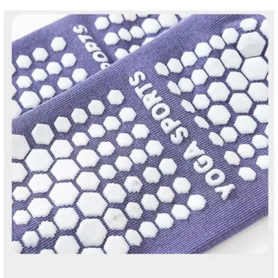 Anna-Kaci 4 Pairs Women's Ankle Grip Yoga Socks Soft Cotton Non-Slip Bottom Striped Cuff image {5}