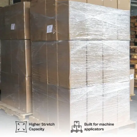 PSBM 1 Roll 20 in. x 5000 Ft. x 80 Gauge Opaque Blue Cast Hand Machine Stretch Wrap image {7}