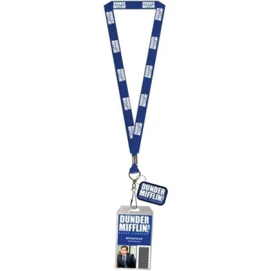 The Office Lanyard ID Badge Holder Dunder Mifflin Lanyard Dwight or Michael Clear image {3}