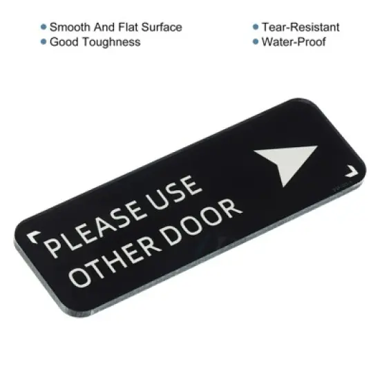 Unique Bargains Self-Adhesive Office Business Please Use Other Door Right Arrow Sign image {3}