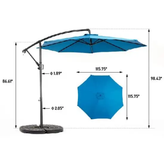 Kumasinova 10 FT Offset Patio Umbrella with Adjustable Tilt,Cantilever Outdoor Umbrella with 8 Ribs,Market Umbrella for Pool,Garden image {2}