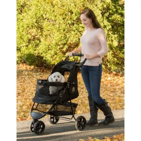 Pet Gear No-Zip Special Edition Dog Stroller - Gold/Black - S/M image {2}