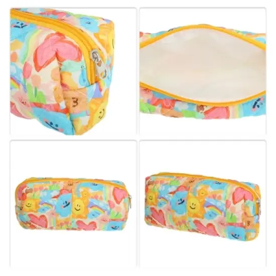 Unique Bargains Durable Small Quilted Heart Makeup Bag Assorted Color 1 Pc image {2}