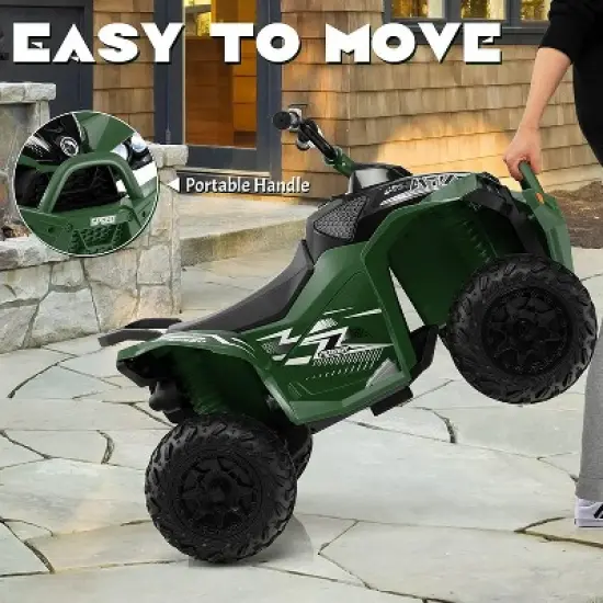 Costway 12V Ride On ATV Battery Powered Electric Vehicle for Kids with Tread Tires Forward/Backward Horn Music Lights High/Low Speed image {7}