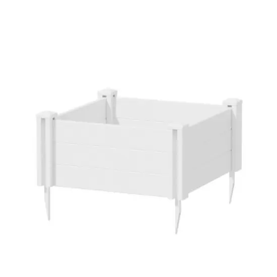 Lirago 28" x 28 x13" White PVC Modular Garden Fence Panel Durable Easy to Install Soil Improvement Solution image {8}