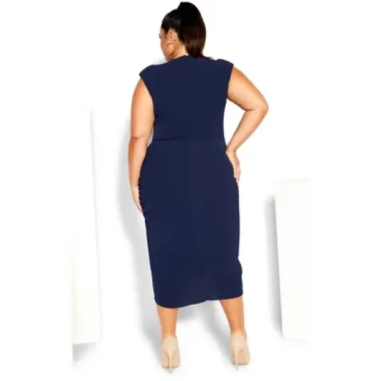 Women's Plus Size Side Split Dress - Navy | CITY CHIC image {2}