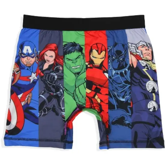 Marvel Mens' 2 Pack The Avengers Comic Boxers Underwear Boxer Briefs Black image {2}