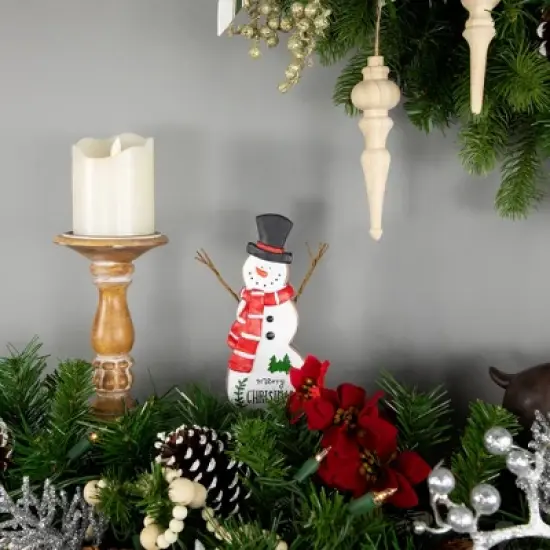 Northlight Wooden Snowman "Merry Christmas" Decoration - 8.5" image {1}