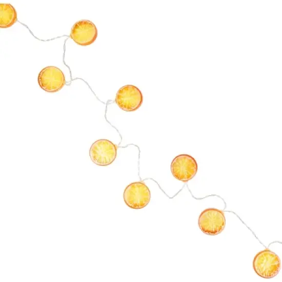 Northlight LED Orange Slice Indoor Outdoor Patio Light Set - 4.5' Clear Wire - 10ct image {4}