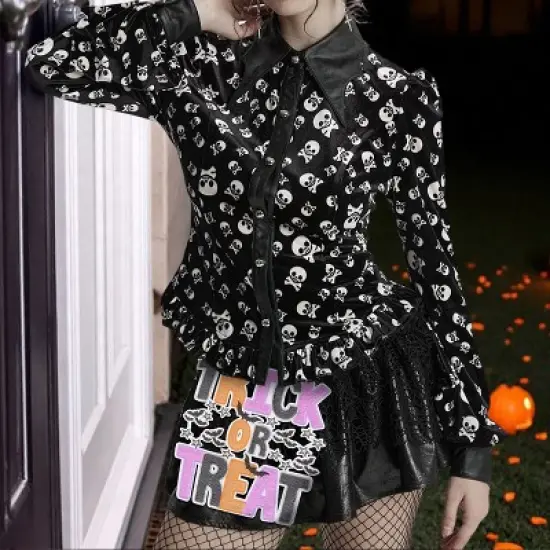 Halloween Pumpkin Ghost Large Sequin Iron On Patch Glitter Sewing Embroidery Repair Appliques Clothing Patch Costume Decor, Style 4 image {2}