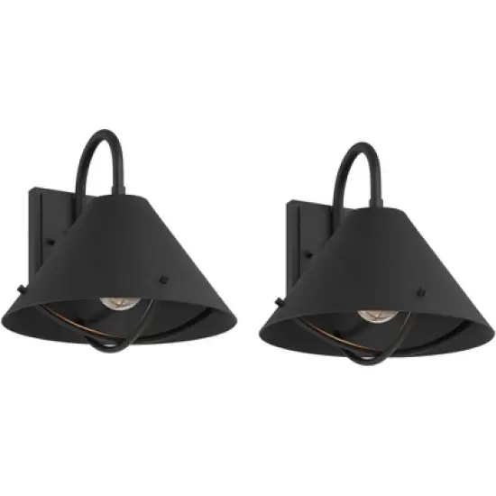 360 Lighting Cartwright 11" High Farmhouse Rustic Outdoor Wall Barn Light Fixture Mount Porch House Exterior Outside Set of 2 Weatherproof Black image {9}