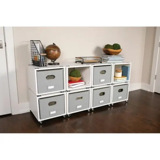 BirdRock Home Rolling Storage File Cabinet with 1 Lateral Drawer - White image {6}