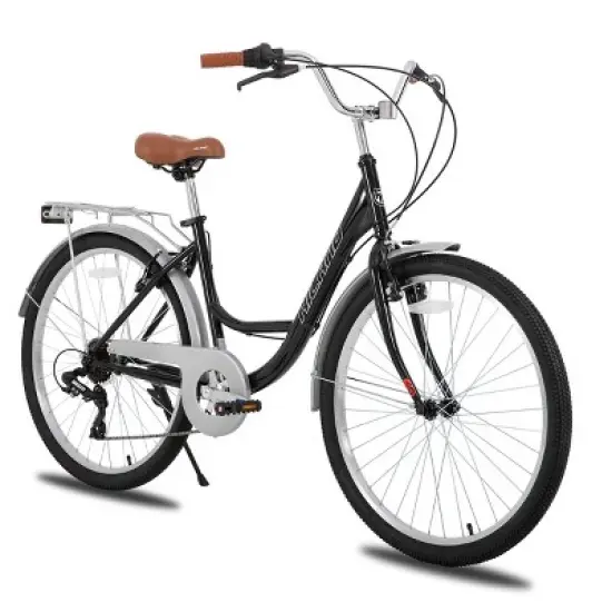 HILAND Flare Retro Cruiser City Bike for Women Men, 26 inch Step-Through Urban Commuter Bicycle image {5}