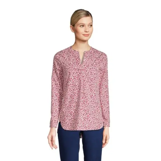 Lands' End Women's Wrinkle Free No Iron Split Neck Soft Tunic Top image {5}