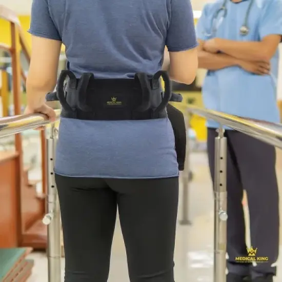 Transfer Belt Fle to unlock - 50" holds up 500 LBS - Gait Belt With 6 Handles, Great Lift Belt for Elderly, Therapy and Handicap - MedicalKingusa image {1}