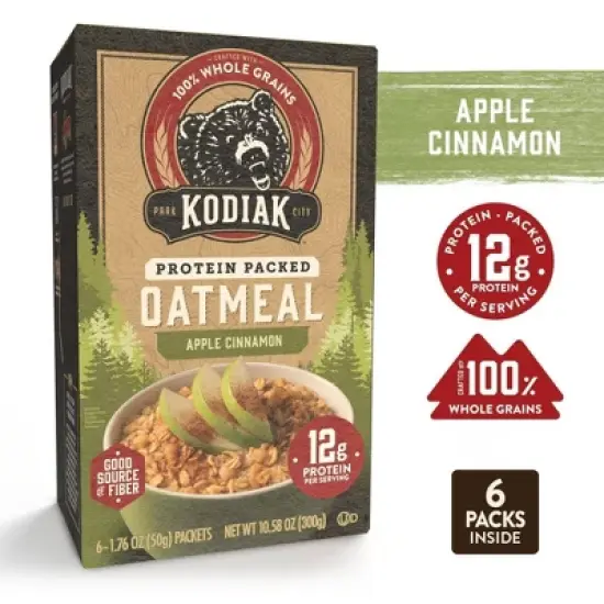 Kodiak Apple Cinnamon Oatmeal Packets - 6pk / 10.58oz image {2}