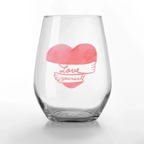 Creative Products Love Yourself Heart Hug Stemless Wine Glass image {2}