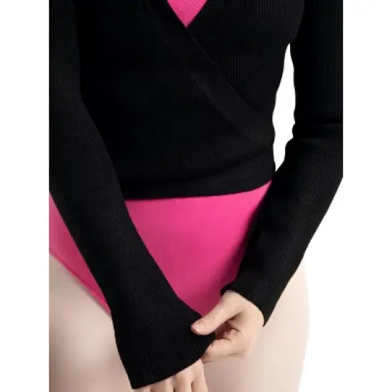Capezio Women's Ribbed Knit Wrap Sweater image {1}