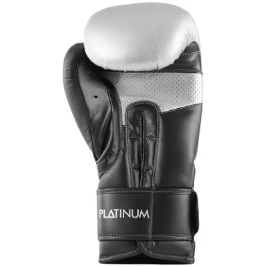 Title Boxing Platinum Proclaim Hook and Loop Training Gloves - Black/Silver image {1}