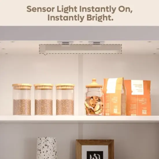 Bestier 72" Tall Kitchen Pantry Storage Cabinet with Doors and Shelves, Food Pantry Cabinet with Motion Sensor Light, White image {1}
