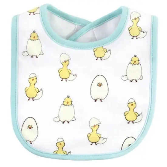 Hudson Baby Infant Girl Cotton Bib and Sock Set, Easter Chicks, One Size image {1}