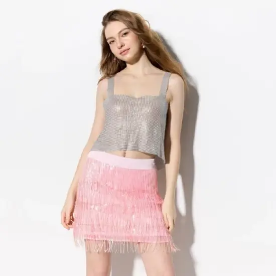 Women's Rhinestone Tank Top - Wild Fable&trade; Silver image {2}