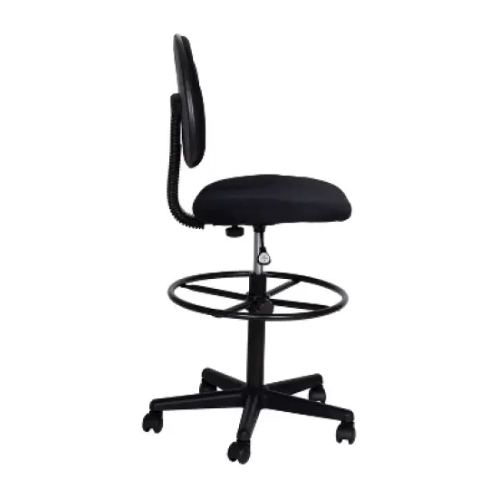 Flash Furniture Black Fabric Drafting Chair (Cylinders: 22.5''-27''H or 26''-30.5''H) image {7}