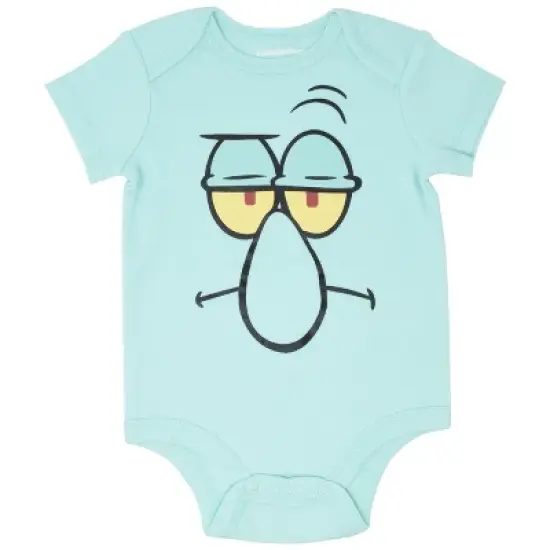 SpongeBob SquarePants SpongeBob SquarePants Patrick Squidward  3 Pack Short Sleeve Bodysuits  Newborn to Infant image {1}