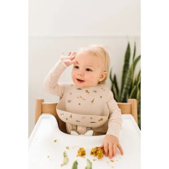 Loulou Lollipop Silicone Printed Bib - Safari image {4}