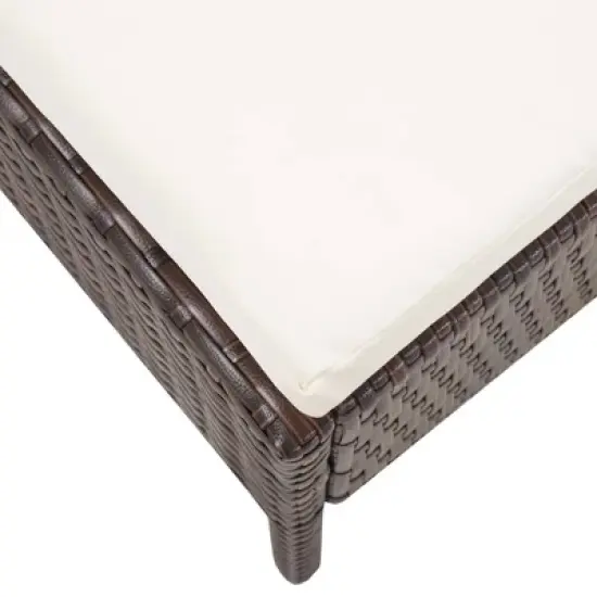 vidaXL Luxurious Patio Lounge Set, 6-Piece Poly Rattan Outdoor Furniture, Weather Resistant, with Comforting Cushions, in a Charming Brown Finish image {13}