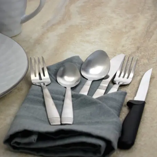 Gibson Home 24pc Stainless Steel Palmore Plus Silverware Set: Flatware Service for 4, Dishwasher-Safe, Includes Steak Knives image {3}