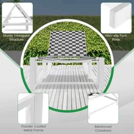 Costway Patio Lounge Chair Chaise Adjustable Reclining Chair Garden Deck Wheel image {8}