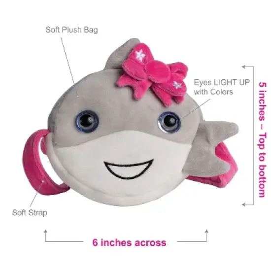 Adora Be Bright Purse for Little Girls - Stuffed Animal Shark Design - Eyes Light Up image {2}