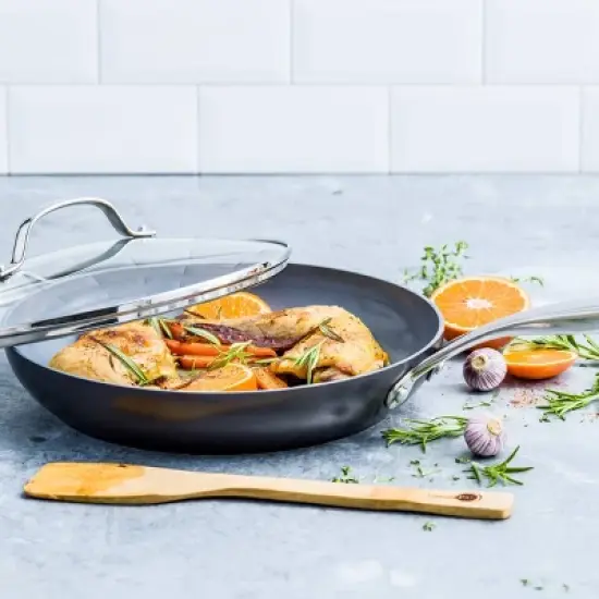 GreenPan Valencia Pro 10" Frypan with Lid Black image {3}