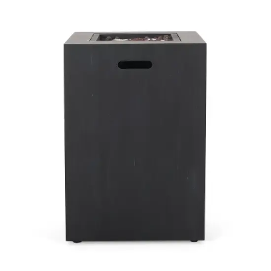 19.5 Inch Square Outdoor Fire Column with 30,000 BTU and Built In Propane Tank image {13}