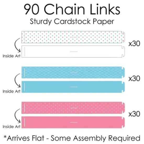 Big Dot of Happiness What Will It Bee - 90 Chain Links and 30 Paper Tassels Decoration Kit - Gender Reveal Paper Chains Garland - 21 feet image {4}
