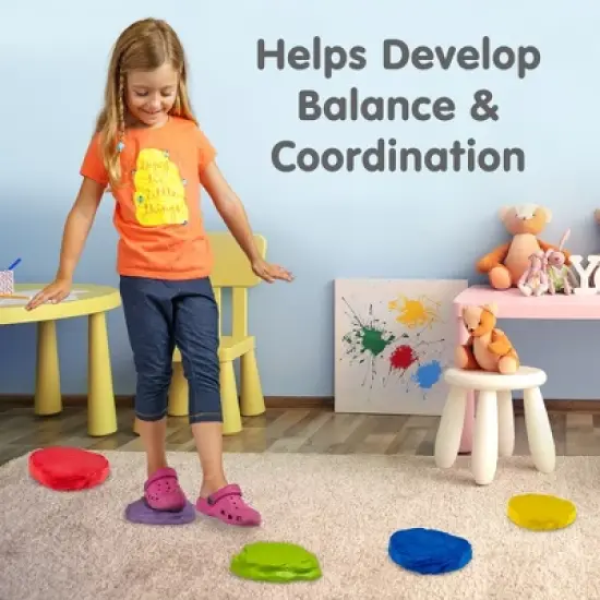 NATIONAL GEOGRAPHIC 10 Colorful Foam Stepping & Balance Stones for Kids & Toddlers image {4}