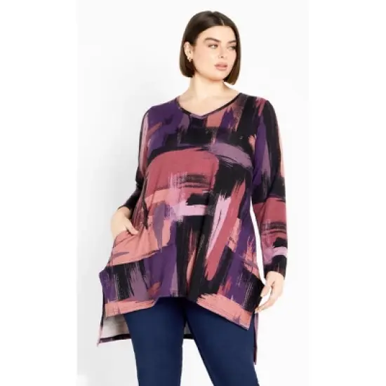 Women's Plus Size Eva Hacci Tunic - berry | AVENUE image {6}