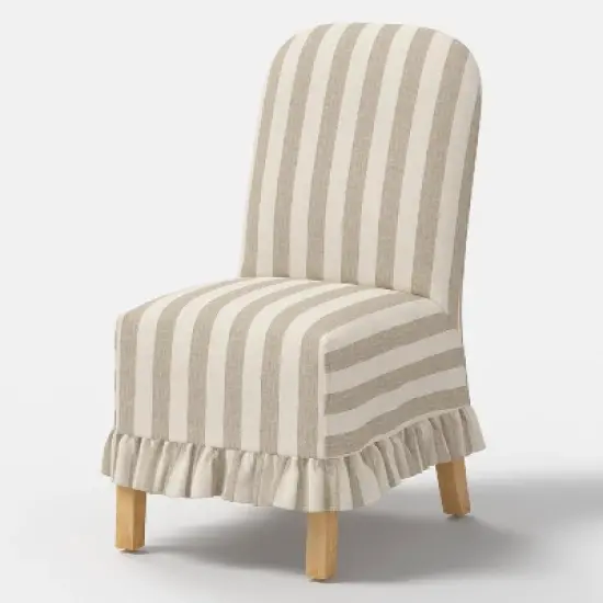 Replacement Ruffled Slipcover Only for Rounded Back Dining Chair - Threshold&trade; image {1}