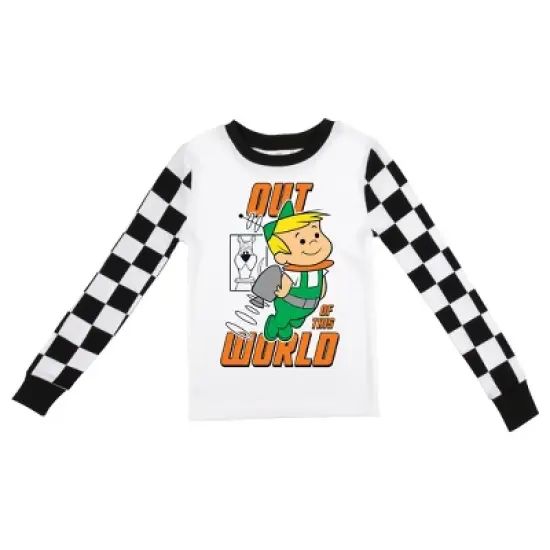 The Jetsons Elroy Out of This World Checker Pattern Youth Boy's Long Sleeve Pajama Set image {1}