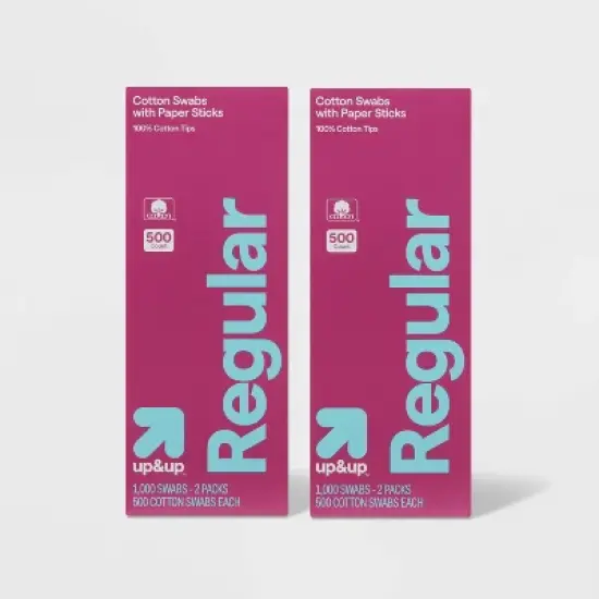 Regular Cotton Swabs Paper Sticks - 2x500ct - up&up&trade; image {4}