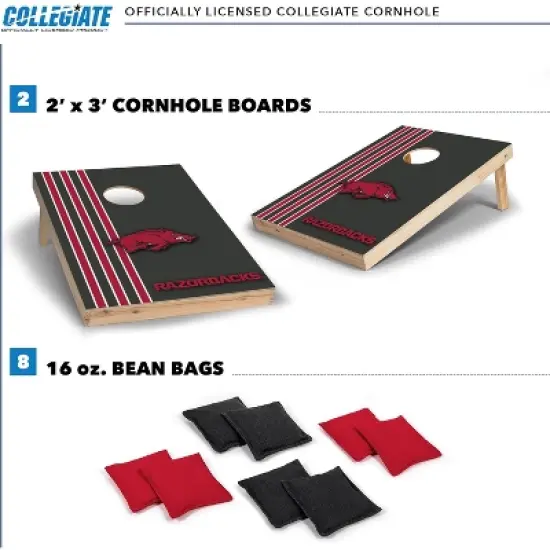NCAA Arkansas Razorbacks 2'x3' Wood Cornhole Set image {1}