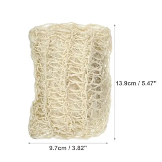 Unique Bargains Bathroom Jute Bath Loofahs 5.47"x3.82"x1.85" Beige 1 Pc image {3}