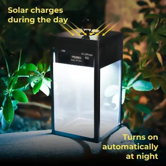 Techko Maid Solar Portable Outdoor Modern Lantern Matte Black image {3}