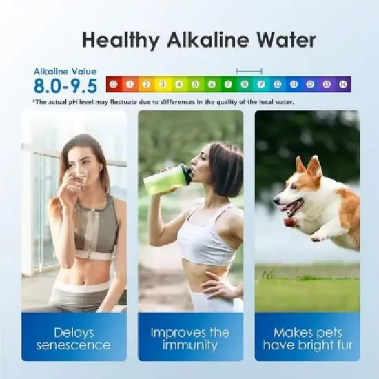 Waterdrop Slim Alkaline Water Filter Dispenser,Black (1 Filter Included) image {1}