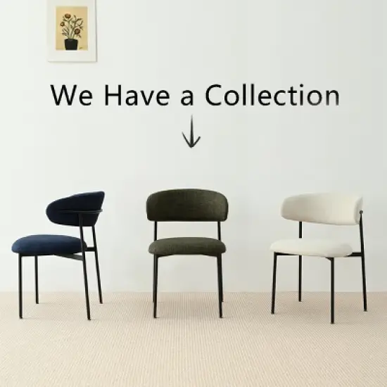 Merida Dining Chair Set of 2, Simple Design Armless Side Chairs with Metal Legs for Kitchen, Dining Room & Living Space-Maison Boucle image {7}