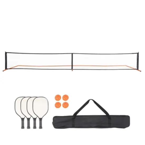 VEVOR Pickleball Net Set, 22FT Regulation Size Portable Pickleball System with Carrying Bag & Balls & Paddles, Metal Frame & Strong PE Net image {8}